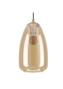 Eglo H&auml;ngeleuchte "ALOBRASE", gold (amber), 1, &Oslash; 20cm H: 110cm, 1 Stk., Leuchten, Pendelleuchte aus Metall und bedampften Glas, E27 Fassung, &Oslash; 20 cm, H&auml;ngeleuchte