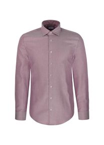 Businesshemd Seidensticker "Schwarze Rose", Herren, Gr. XXL (45), normale &Auml;rmell&auml;ngen, berry, 100% Baumwolle, Strukturmuster, tailored fit, 2-Knopf-Manschette, Hemden Businesshemd, Shaped 1/1 Kentkragen Struktur