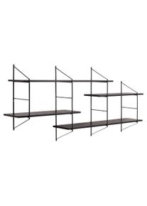 Wandregal ACTONA GROUP "Belfast Wandboard, H&auml;ngeregal, Schweberegal", schwarz, B:191cm H:79cm T:25,5cm, Holzwerkstoff, Metall, Regale, Wandregal, pulverbeschichtetem Metallgestell, asymmetrischen Details, B: 191 cm
