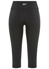 3/4-Leggings Reebok "CORE MID RISE CAPRI", Damen, Gr. XS, N-Gr, schwarz, Obermaterial: 100% Polyester, Hosen 3/4-Leggings