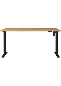 Schreibtisch Germania "Boras", grandson, eiche, nachbildung, schwarz, schwarz, grandson, eiche, nachbildung, B:180cm H:120cm T:80cm, Tische, Schreibtisch, Breite 120/140/160/180 cm, Metallgestell, elektrisch h&ouml;henverstellbar