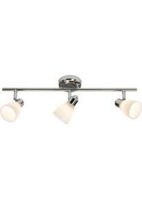 Brilliant Deckenstrahler "Kensington", wei&szlig; (chrom, wei&szlig;), 3, H: 14,5cm, 1 Stk., Leuchten, Spotrohr 3flg chrom/wei&szlig;, Deckenstrahler