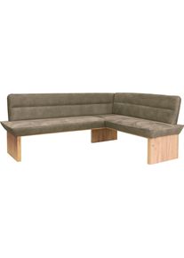 Eckbank OTTO HOME "Beluna Polsterbank, Sitzecke", braun (cappuccino, decor wotan eiche), B:210cm H:89cm T:169cm, Polyester, Sitzb&auml;nke, Eckbank, mit Wellenunterfederung im Sitz, TOPSELLER