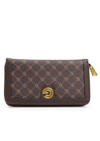 Geldb&ouml;rse GABRIELLA GUCCI, Damen, braun (dunkelbraun), Lederimitat, Kleinlederwaren Geldb&ouml;rse, Damen Portemonnaie, Geldbeutel, Money Pocket mit Logo