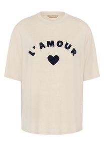 Longtop CULTURE "T-Shirt kurzarm CUamour", Damen, Gr. XS, beige (dune melange), Obermaterial: 48% Viskose CV. 29% Polyester PES. 20% Polyamid PA. 3% Elasthan EL., Tops Longtop