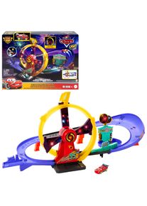 Autorennbahn Mattel "Disney Pixar Cars, Lightning McQueen Celebration Rennstrecke", bunt, Autorennbahnen, Kinder, Autorennbahn, Inklusive Fahrzeug mit Licht