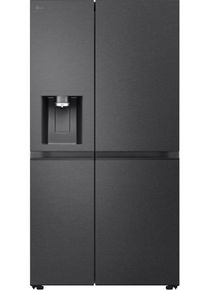 LG Side-by-Side "GSLE81EPBD", Energieeffizienz: D, schwarz (schwarz metallic), B:91,3cm H:179cm T:73,5cm, K&uuml;hlschr&auml;nke, Wasser-/Eis-/Crushed Ice-Spender, Wassertank, Door Cooling+, Side-by-Side