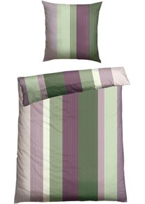 Wendebettw&auml;sche Schiesser "Vendi aus weicher Baumwolle mit lebhaften Streifen", gr&uuml;n, B/L: 135cm x 200cm, 1 Stk., 1 Stk., Renforc&eacute;, B/L: 80cm x 80cm, 2 Stk., Renforc&eacute;, Obermaterial: 100% Baumwolle, Bettw&auml;sche, Wendebettw&auml;sche, Made in Green
