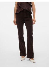 V&eacute;ro Moda Cordhose VERO MODA "VMFLASH MR FLARED CORDUROY PANTS NOOS", Damen, Gr. 28, L&auml;nge 32, braun (chocolate torte), Cord, Obermaterial: 98% Baumwolle, 2% Elasthan, unifarben, lang, Hosen Cordhose, Baumwollmischung