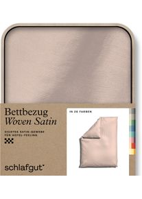Bettbezug Schlafgut "Woven Satin", rot (rot light), L:200cm, Mako-Satin, Obermaterial: 100% Baumwolle, Bettbez&uuml;ge, Bettbezug, besonders dicht gewebt, Mix & Match: passender Kissenbezug erh&auml;ltlich