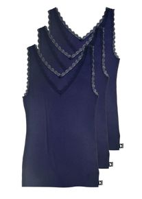 like it! Achseltop LIKE IT "3er Pack Achseltop Jessy", Damen, Gr. S, N-Gr, blau (midnight blau), Obermaterial: 95% Modal CMD. 5% Elasthan EL., Unterhemden Achseltop