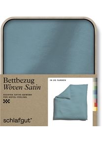 Bettbezug Schlafgut "Woven Satin", blau (petrol mid), B:200cm L:200cm, Mako-Satin, Obermaterial: 100% Baumwolle, Bettbez&uuml;ge, Bettbezug, besonders dicht gewebt, Mix & Match: passender Kissenbezug erh&auml;ltlich
