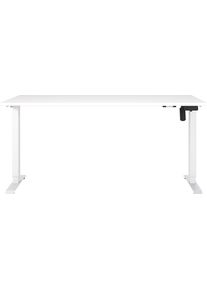 Schreibtisch Germania "Boras", wei&szlig;, wei&szlig;, wei&szlig;, B:180cm H:120cm T:80cm, Tische, Schreibtisch, Breite 120/140/160/180 cm, Metallgestell, elektrisch h&ouml;henverstellbar