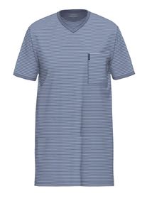Pyjama Ammann "Nachthemd 1/2 Arm Men / Nightwear", Herren, Gr. 58, blau (polo), Obermaterial: 100% Baumwolle CO., Homewear-Sets Pyjama