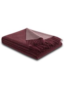 Wohndecke Biederlack "Soft Impression im Doubleface-Look", rot (bordeaux, parfait), B:150cm L:200cm, Baumwolle, Kaschmir, Wohndecken, Wohndecke, Baumwolle-Kaschmir-Mix