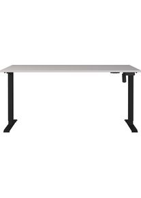 Schreibtisch Germania "Boras", kaschmir, schwarz, schwarz, kaschmir, B:180cm H:120cm T:80cm, Tische, Schreibtisch, Breite 120/140/160/180 cm, Metallgestell, elektrisch h&ouml;henverstellbar