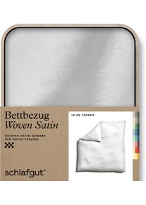 Bettbezug Schlafgut "Woven Satin", wei&szlig; (full, wei&szlig;), B:200cm L:200cm, Mako-Satin, Obermaterial: 100% Baumwolle, Bettbez&uuml;ge, Bettbezug, besonders dicht gewebt, Mix & Match: passender Kissenbezug erh&auml;ltlich