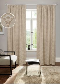 Verdunkelungsvorhang Bruno Banani "Alessio" Gr. 2, taupe, B:130cm H:175cm, Polyester, Polyester, Gardinen, Verdunkelungsvorhang, Elegantes Muster, Jacquard, verdunkelnder Vorhang, blickdicht,modern