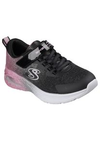 Sneaker Skechers "MICROSPEC MAX ADVANCE", M&auml;dchen, Gr. 35, schwarz, ros&eacute;goldfarben, Lederimitat, Glitzer, Schuhe Sneaker, Klettschuh mit Glitter, Gr&ouml;ssenschablone zum Download