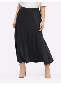 Faltenrock sheego, Damen, Gr. 58, schwarz, 74% Viskose, 26% Polyester, unifarben, lang, R&ouml;cke Faltenrock
