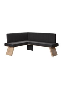 Eckbank OTTO HOME "Nina K&uuml;chenbank, Polsterbank, Esszimmerbank, Breite 185x 150 cm", schwarz (jet schwarz, dekor eiche ontario), B:185cm H:88cm T:150cm, Holzwerkstoff, Polyester, Polyurethan, Sitzb&auml;nke, Eckbank, Moderne Bank in tollen Farben, Anzahl Sitzpl&auml;tze: 5