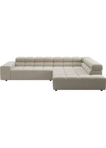 Ecksofa Home Affaire "Ancona, Ecksofa, incl. Kopfteilverstellung, Breite 319 cm, L-Form", nature, B:319cm H:70cm T:215cm, 88% Polyester, 12% Polyacryl, Sofas, Ecksofa, wahlweise elektrische Sitztiefenverstellung
