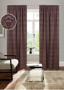Verdunkelungsvorhang Bruno Banani "Alessio" Gr. 4, braun, B:130cm H:245cm, Polyester, Polyester, Gardinen, Verdunkelungsvorhang, Elegantes Muster, Jacquard, verdunkelnder Vorhang, blickdicht,modern
