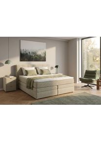 Jockenh&ouml;fer Boxspringbett JOCKENH&Ouml;FER GRUPPE "Amy", beige (greige 426, 17), L:217cm, Bezug Bett: Cordstoff (100% Polyester);Topper und Matratzenspiegel: 100% Polyester, Komplettbetten, Boxspringbett, mit Bettkasten & Kaltschaum-Topper, erh&auml;ltlich in 120, 140,180 & 200cm