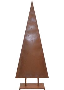 Dekobaum "Weihnachtsbaum, Weihnachtsdeko aussen", braun (rostbraun), B:55cm H:140cm T:23cm, Metall, HOFMANN LIVING AND MORE, Dekofiguren, Dekobaum, aus Metall, mit rostiger Oberfl&auml;che