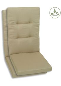 Hochlehnerauflage GO-DE, beige, B:120cm H:7cm T:50cm, Bezug: 100% Polyester, Polsterauflagen, Hochlehnerauflage, wasserabweisend