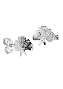 Paar Ohrstecker OSTSEE-SCHMUCK "- Ginkgoblatt - Silber 925/000 -" Gr. 13, silber (silber 925, silberfarben, wei&szlig;), Ohrringe, Damen, 13, Silber 925 (Sterlingsilber), Paar Ohrstecker