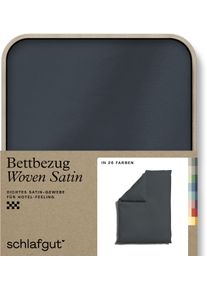 Bettbezug Schlafgut "Woven Satin", grau (grau deep), B:155cm L:220cm, Mako-Satin, Obermaterial: 100% Baumwolle, Bettbez&uuml;ge, Bettbezug, besonders dicht gewebt, Mix & Match: passender Kissenbezug erh&auml;ltlich