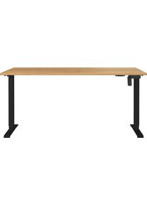Schreibtisch Germania "Boras", navarra, eiche, nachbildung, schwarz, schwarz, navarra, eiche, nachbildung, B:180cm H:120cm T:80cm, Tische, Schreibtisch, Breite 120/140/160/180 cm, Metallgestell, elektrisch h&ouml;henverstellbar