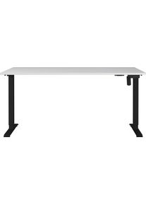Schreibtisch Germania "Boras", lichtgrau, schwarz, schwarz, lichtgrau, B:180cm H:120cm T:80cm, Tische, Schreibtisch, Breite 120/140/160/180 cm, Metallgestell, elektrisch h&ouml;henverstellbar