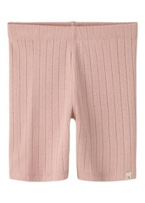 Shorts LIL' ATELIER "NMFRACHEL BIKER SHORTS LIL", M&auml;dchen, Gr. 98, N-Gr, rosa (misty rose), Rippstrick, Obermaterial: 50% Baumwolle, 50% Modal, unifarben, slim fit kurz, Hosen Shorts, Baumwollmischung, elastischer Bund
