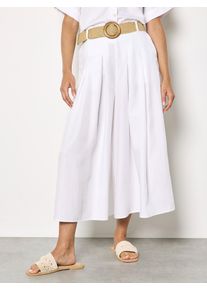 Culotte Apricot "Weit geschnittene Culotte-Hose mit Falten", Damen, Gr. XL (42), N-Gr, wei&szlig;, gewebt, Obermaterial: 96% LyocellTENCEL LyoT. 4% Leinen LI., uni, Hosen Culotte, Einfarbig