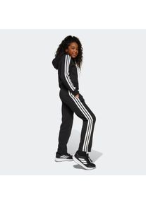 Trainingsanzug adidas Sportswear "ESSENTIALS KIDS", M&auml;dchen, Gr. 164, schwarz-wei&szlig; (schwarz, wei&szlig;), Obermaterial: 70% Baumwolle, 30% Polyester, Sportanz&uuml;ge Trainingsanzug