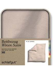 Bettbezug Schlafgut "Woven Satin", rot (rot light), B:200cm L:200cm, Mako-Satin, Obermaterial: 100% Baumwolle, Bettbez&uuml;ge, Bettbezug, besonders dicht gewebt, Mix & Match: passender Kissenbezug erh&auml;ltlich