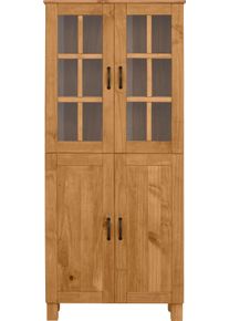 Hochschrank Home Affaire "Rodby", beige (natur gebeizt, gewachst), B:75cm H:170cm T:30cm, Massivholz, Schr&auml;nke, Hochschrank, FSC-zertifiziertes Massivholz, Breite 75cm, H&ouml;he 170cm