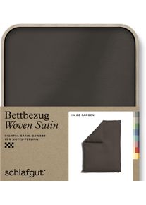 Bettbezug Schlafgut "Woven Satin", beige (sand deep), L:200cm, Mako-Satin, Obermaterial: 100% Baumwolle, Bettbez&uuml;ge, Bettbezug, besonders dicht gewebt, Mix & Match: passender Kissenbezug erh&auml;ltlich