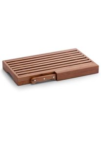 Brotschneidebrett zeller PRESENT, braun, B:23,5cm H:4cm L:39,5cm, Bambus, Schneidebretter, Brotschneidebrett, Inklusive Brotmesser