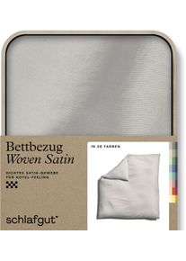 Bettbezug Schlafgut "Woven Satin", beige (sand light), B:200cm L:200cm, Mako-Satin, Obermaterial: 100% Baumwolle, Bettbez&uuml;ge, Bettbezug, besonders dicht gewebt, Mix & Match: passender Kissenbezug erh&auml;ltlich