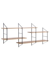 Wandregal ACTONA GROUP "Belfast Wandboard, H&auml;ngeregal, Schweberegal", braun (wildeiche), B:191cm H:79cm T:25,5cm, Holzwerkstoff, Metall, Regale, Wandregal, pulverbeschichtetem Metallgestell, asymmetrischen Details, B: 191 cm