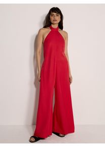 Jumpsuit Apricot "Neckholder-Jumpsuit", Damen, Gr. XL (42), N-Gr, rot, gewebt, Obermaterial: 96% LyocellTENCEL LyoT. 4% Leinen LI., Lang, Overalls Jumpsuit, mit weitem Bein