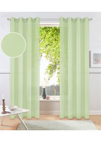Gardine OTTO HOME "XANA" Gr. 1, braun, gr&uuml;n, B:145cm H:145cm, Voile, Polyester, Gardinen, Gardine, Bestseller, einfarbig, 1 bzw. 2er Set, pflegeleicht, Bestseller