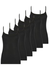 Achseltop Nina von C. "6er Pack Tr&auml;gerhemd Fine Cotton", Damen, Gr. 46, N-Gr, schwarz, Obermaterial: 100% Baumwolle CO., Unterhemden Achseltop