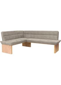Eckbank OTTO HOME "Beluna Polsterbank, Sitzecke", braun (latte, decor wotan eiche), B:210cm H:89cm T:169cm, Polyester, Sitzb&auml;nke, Eckbank, mit Wellenunterfederung im Sitz, TOPSELLER