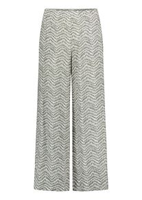 Palazzohose Cartoon "Palazzo-Hose mit Bindeg&uuml;rtel", Damen, Gr. 46, EURO, bunt (cream, khaki), Obermaterial: 100% Viskose CV., Hosen Palazzohose