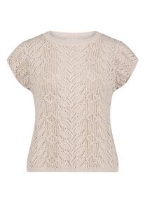 Rundhalspullover Cartoon "Feinstrickpullover mit Fl&uuml;gel&auml;rmeln", Damen, Gr. 46, beige, Obermaterial: 70% Baumwolle CO. 30% Polyester PES., Pullover Rundhalspullover