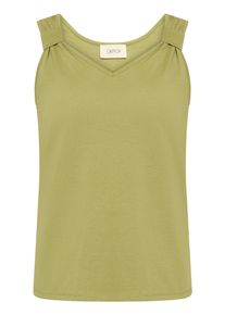 Tanktop Cartoon "Basic-Top mit V-Ausschnitt", Damen, Gr. 46, mosstone, Obermaterial: 60% Baumwolle CO. 40% Polyester PES., Tops Tanktop